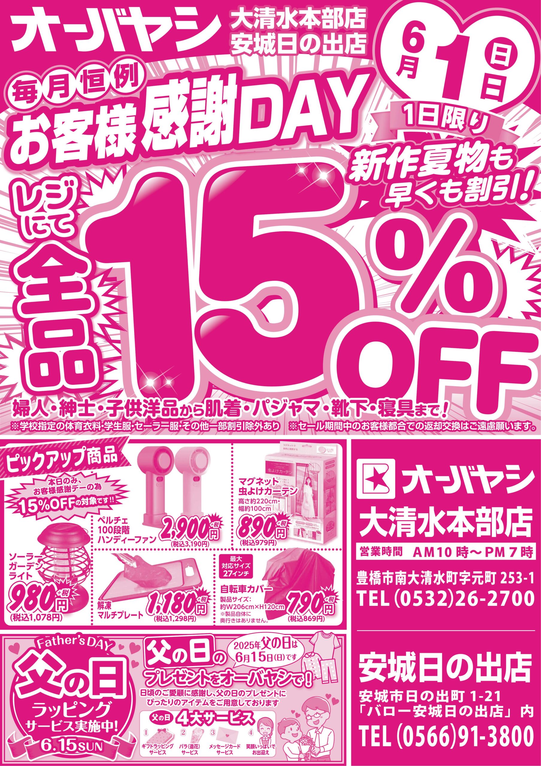 ピアゴ大清水チラシ